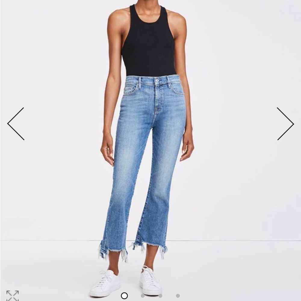 7 for all mankind destroyed kick flare jeans